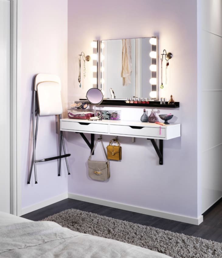 Wall mounted desk or vanity from IKEA