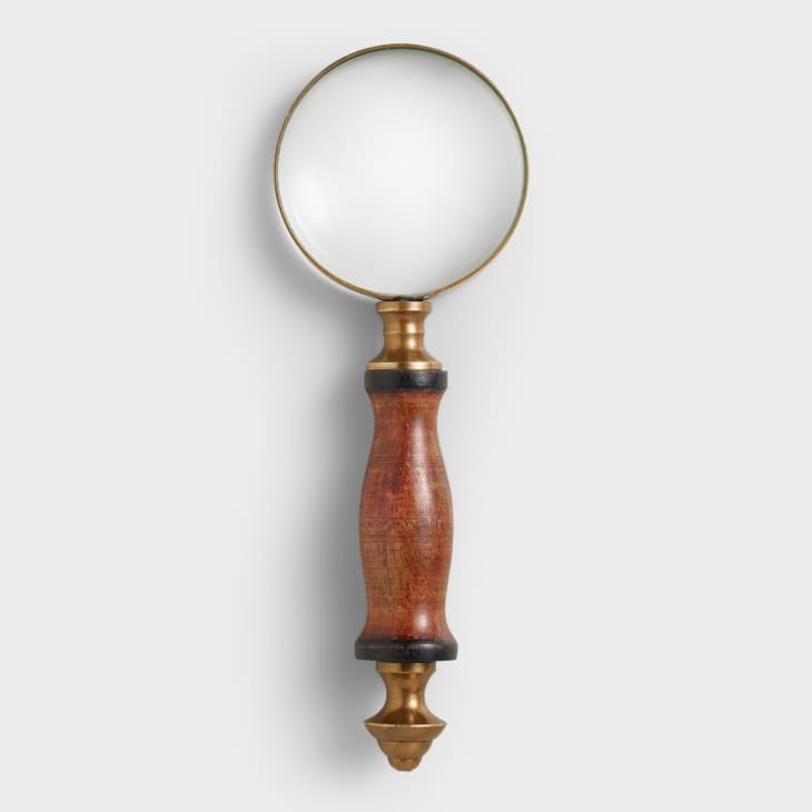 Magnifying glass with a wood handle