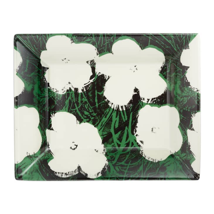 WArhol tray with flowers on it