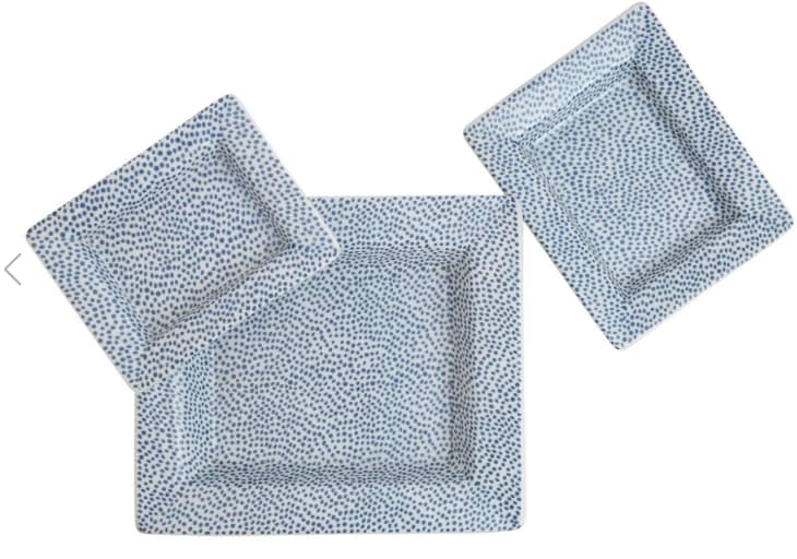 Blue and white speckle trays from Jayson Home