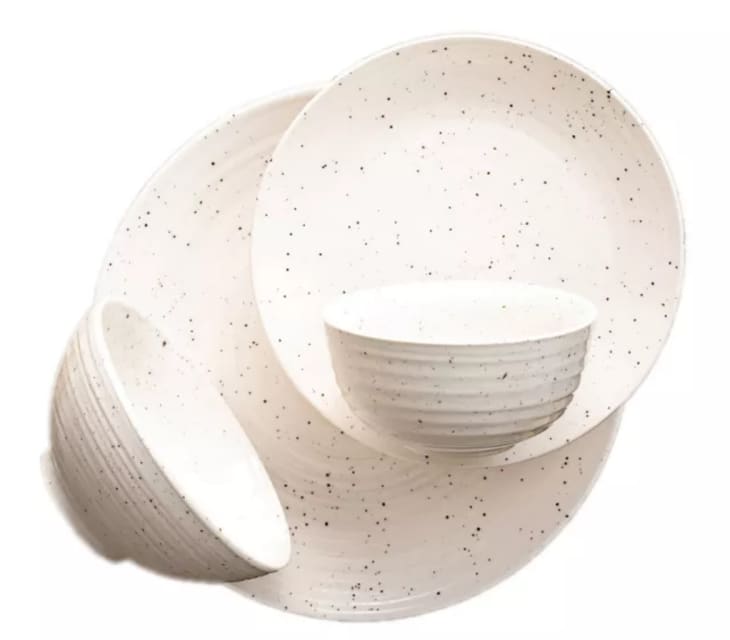 Dinnerware from Target in an ivory speckle