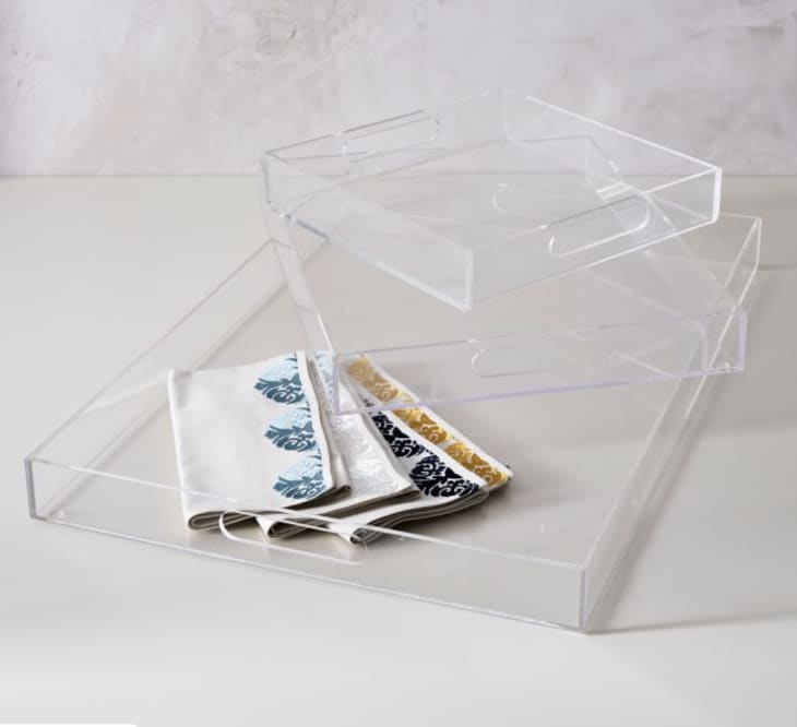 Clear trays from West Elm