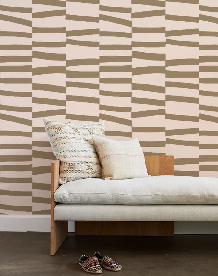 Clare V Canals Wallpaper in Brown and Peach from Wallshoppe