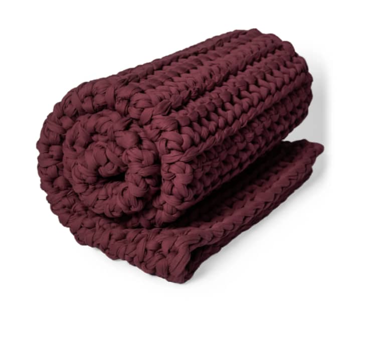 Weighted Blanket from Sheltered Co. in maroon
