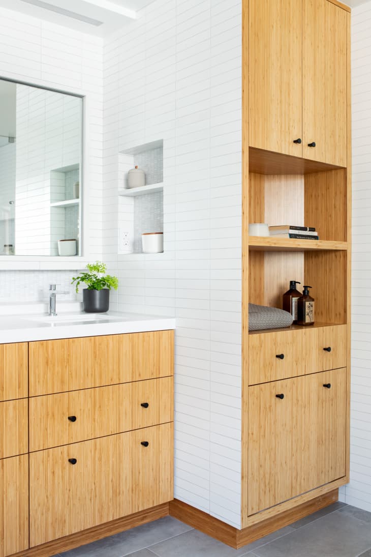 Custom cabinetry in a bath by LH Designs