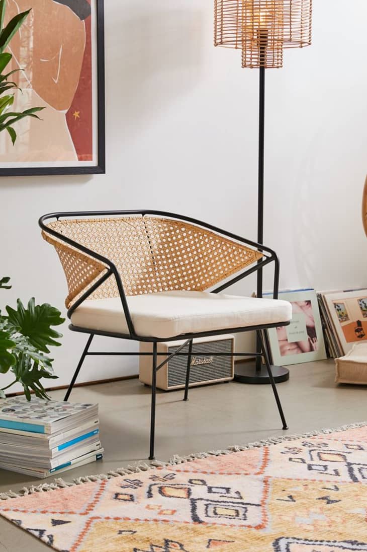 Rattan and metal upholstered chair from Urban Outfitters