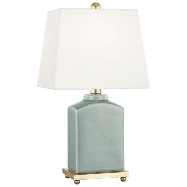 Table lamp with a mint green base from Mitzi