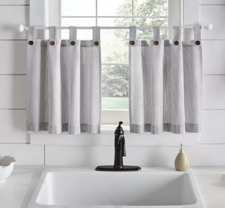 Cafe curtains with buttons and flaps from target