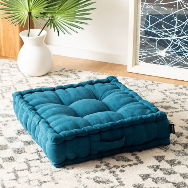 Teal floor cushion from Overstock