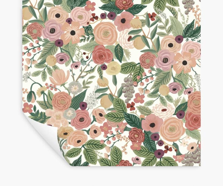 Floral wallpaper with pinks and burgundies from Rifle Paper Co.