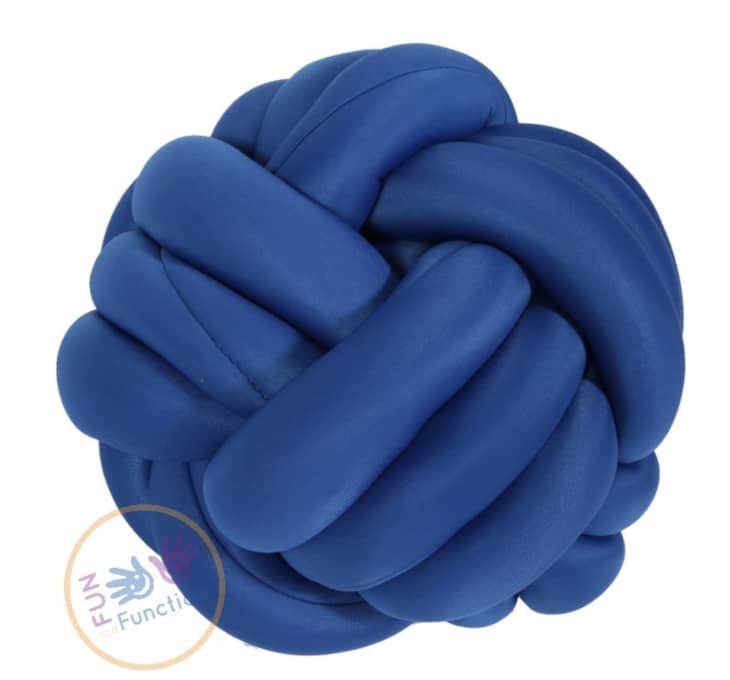 Knot weighted pillow in blue
