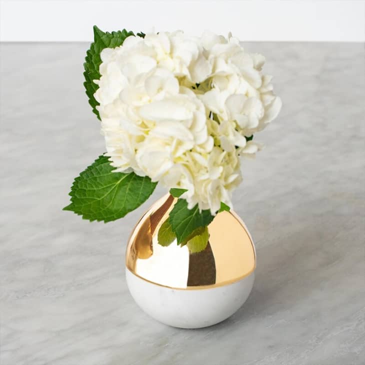 Mixed gold and marble bud vase