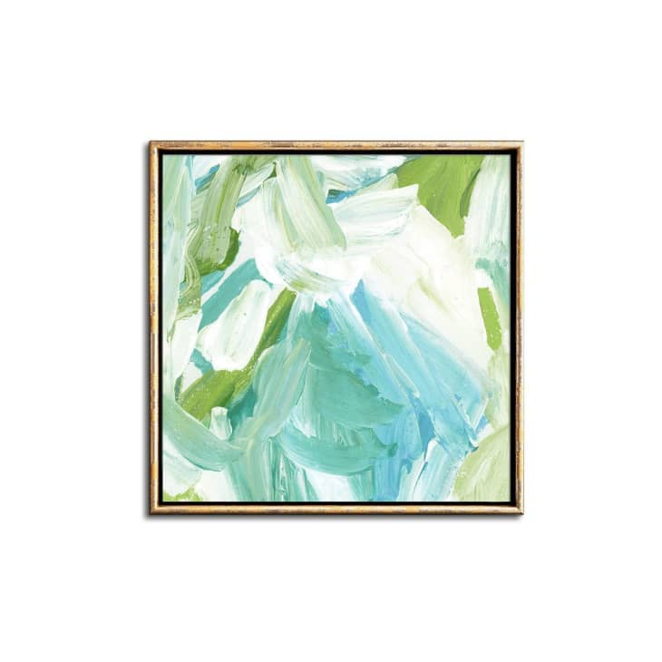 Blue and green springy looking abstract painting print