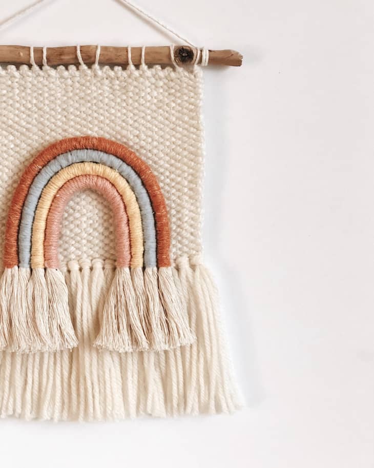 knot wall hanging with rainbow