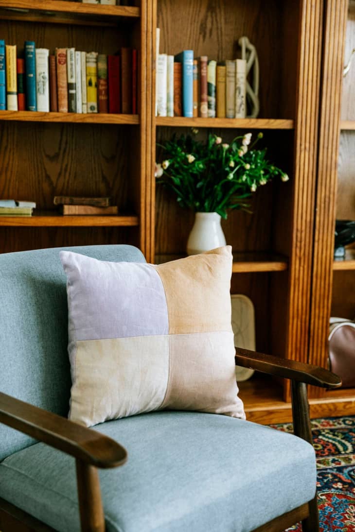 linen patchwork pillow cover