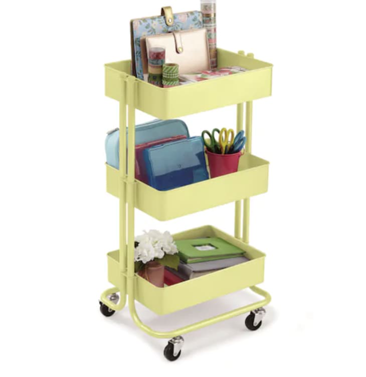 Metal storage cart from Michaels in yellow