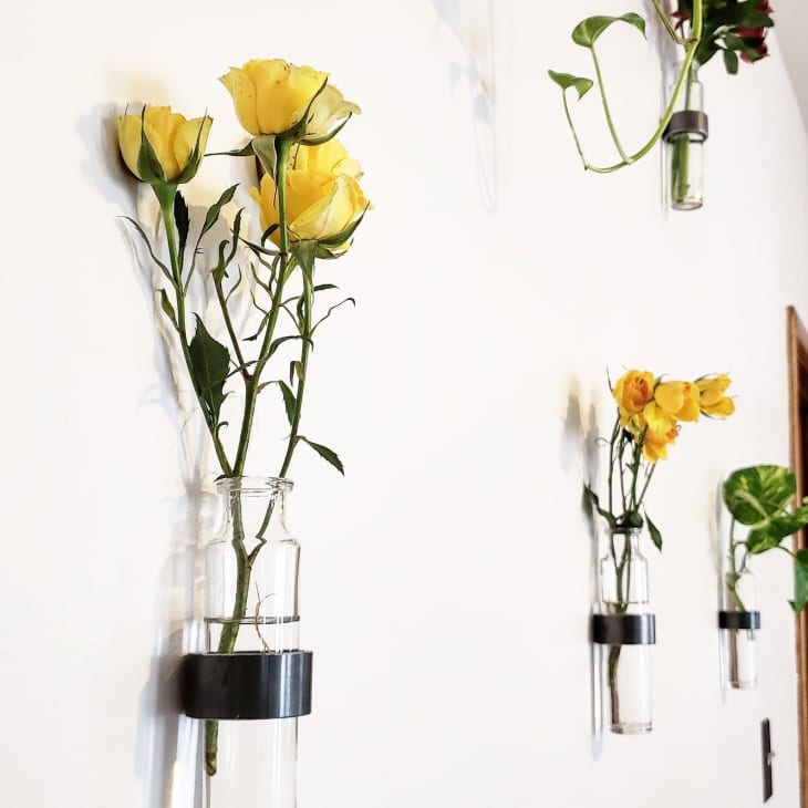 Bud vases attached to the wall