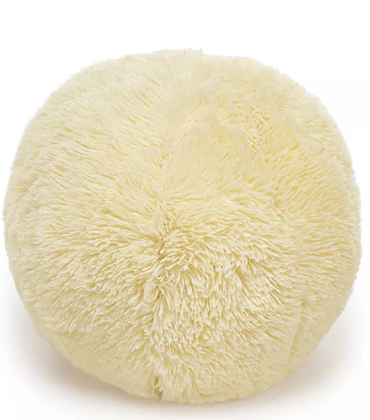 Faux Fur Ball Pillow in yellow from Macy's Martha Stewart Line
