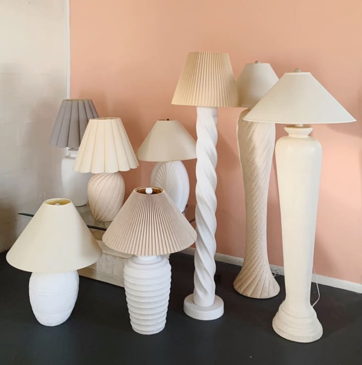 Plaster lamps with empire shades