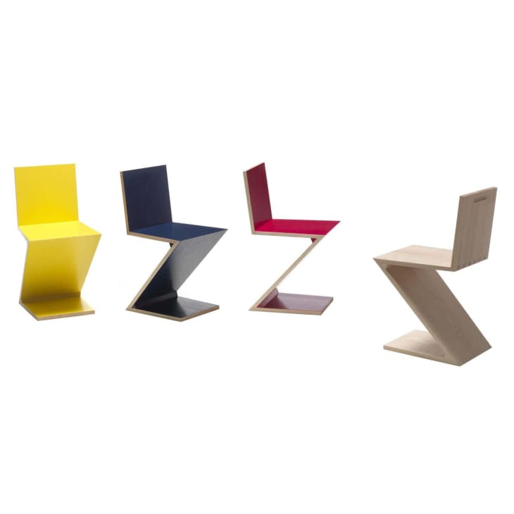Zig zag chairs in assorted colors