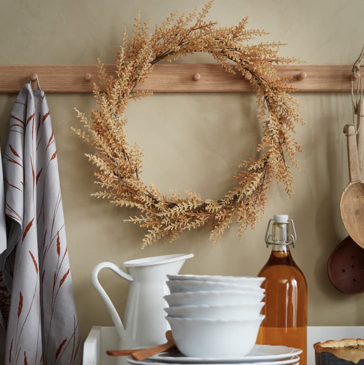Faux wreath for fall from IKEA