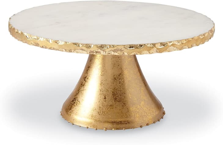 Gold and marble cake stand from Mud Pie