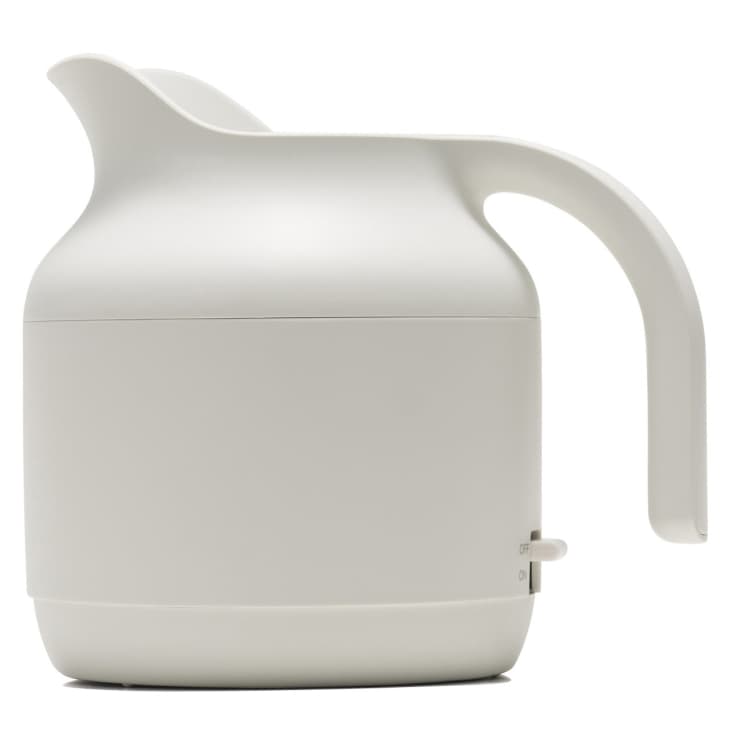 White electric kettle from Muji with a Japandi style