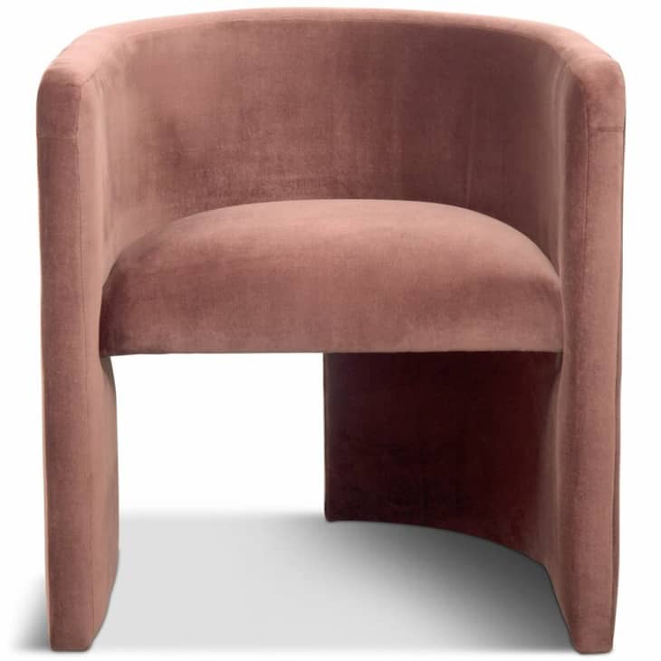 Curved back mauve velvet chair from Wayfair
