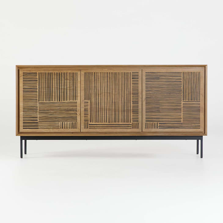 Carved sideboard in a mid-tone wood from Crate &amp; Barrel