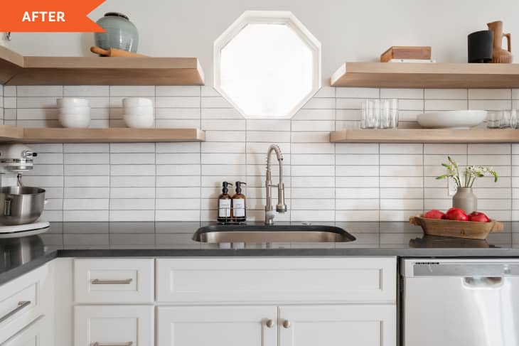 Cailey Damron's warm minimalist kitchen after shot