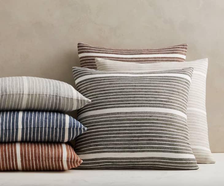 Mini stripe pillow in assorted colors from West Elm