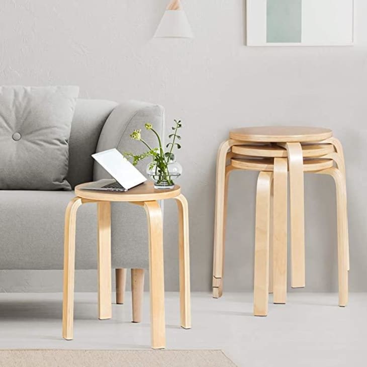 Wooden stackable stools