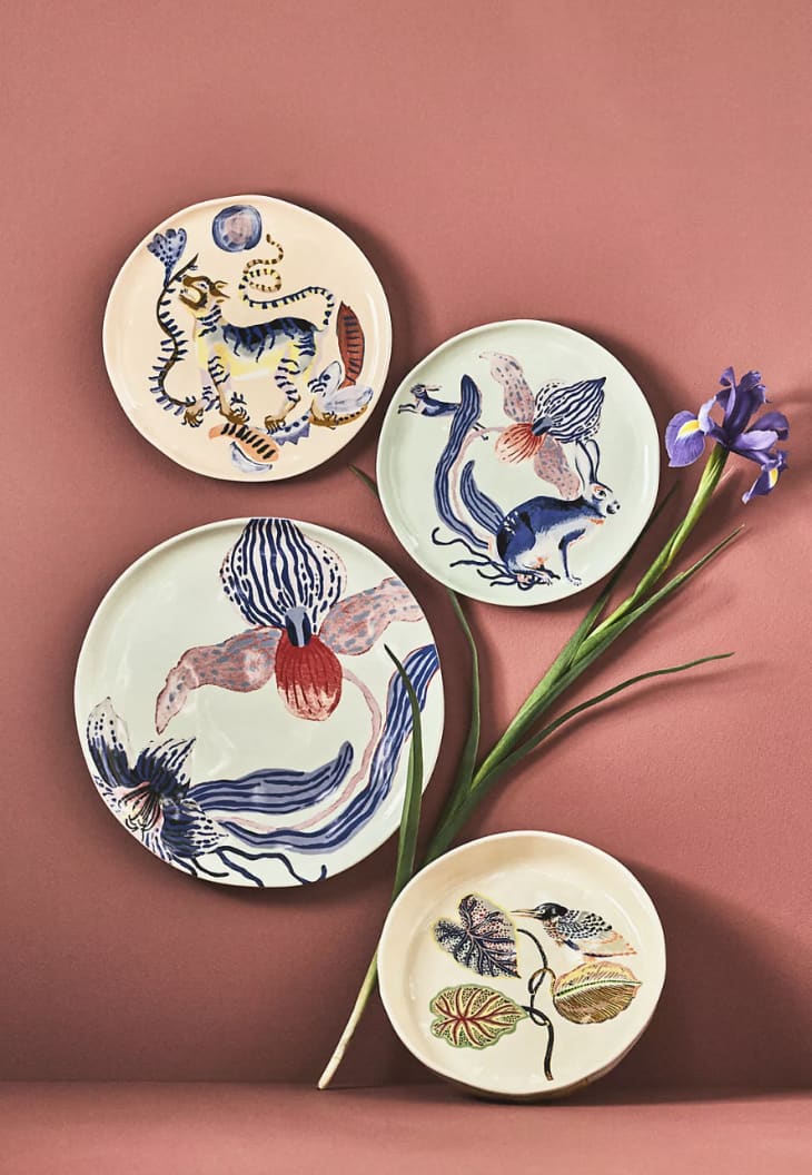 pastel plates with whimsical animal designs