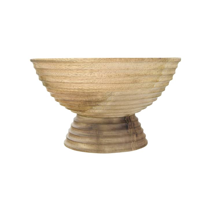 Product Image: Creative Co-Op DF2440 Ridged Mango Wood Footed Bowl
