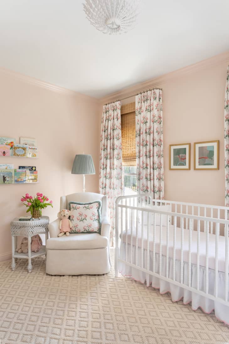 Pink painted baby nursery