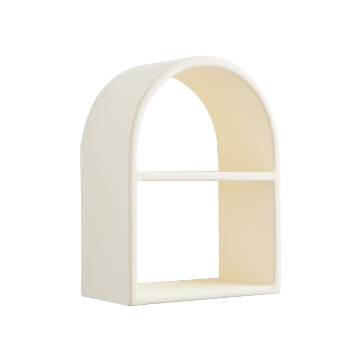 White Arched 2 Tier Floating Wall Shelf