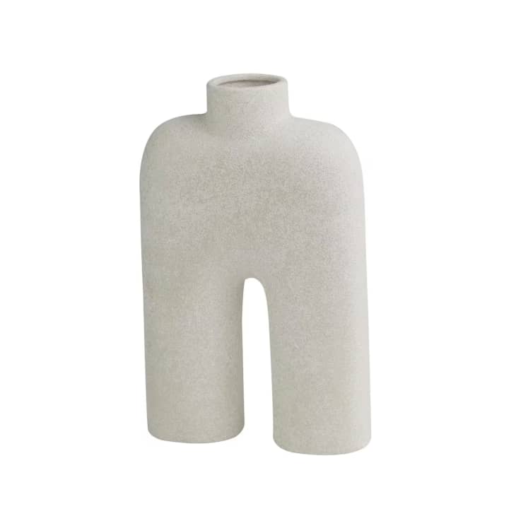 White Arched Ceramic Abstract Decorative Vase