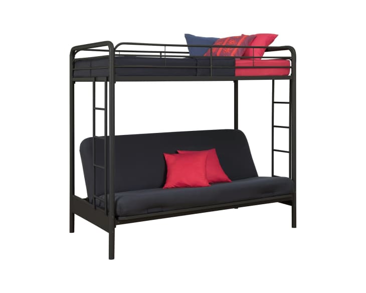 product photo of DHP Twin-Over-Futon Convertible Couch and Bed with Metal Frame and Ladder
