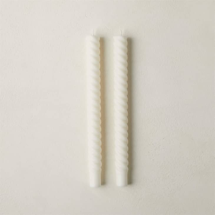 Warm White Twisted Taper Candles Set of 2 at CB2