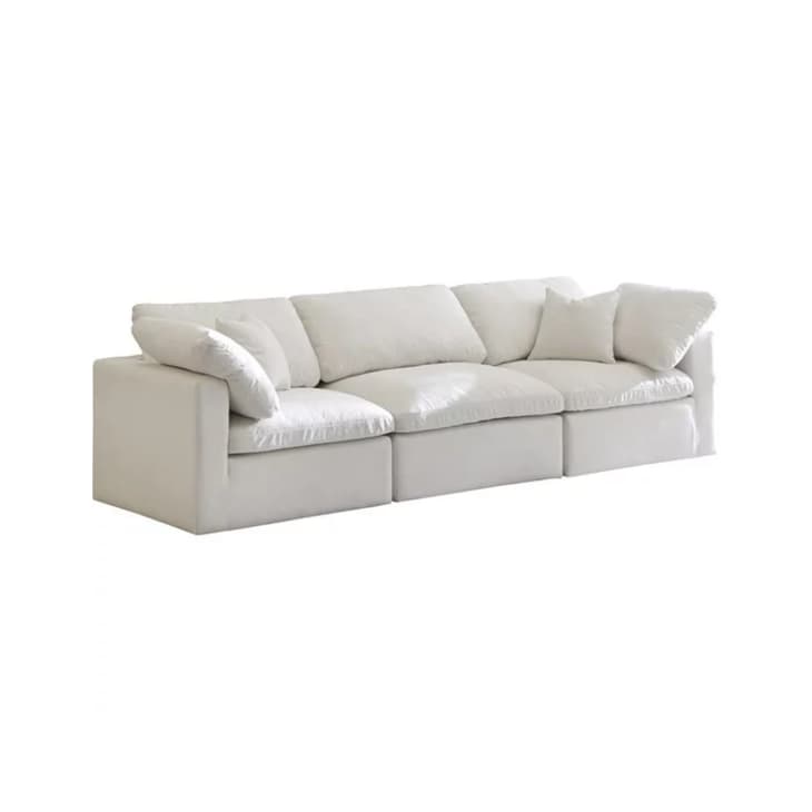 Meridian Furniture Plush Standard Cream Velvet Modular Sofa at Walmart