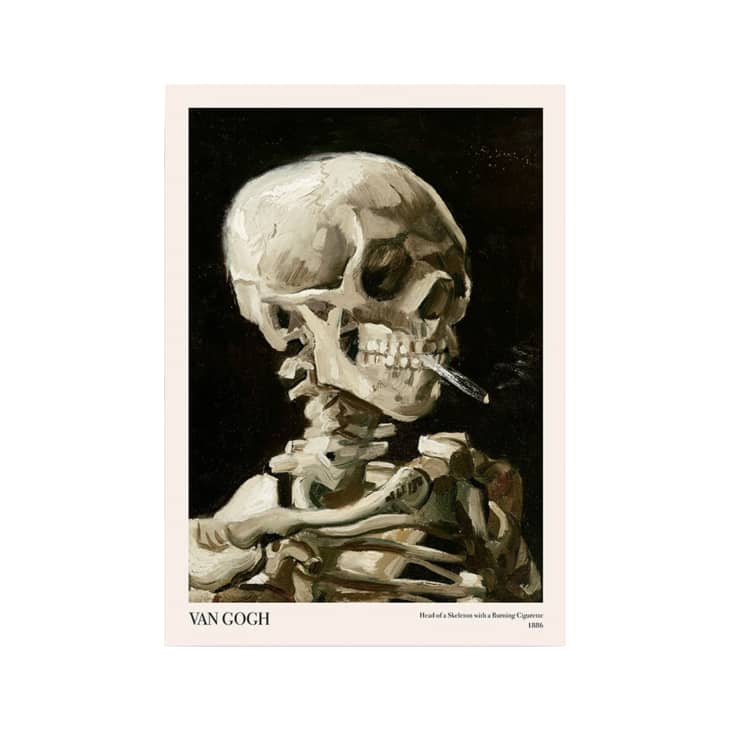 Product Image: Head of a Skeleton with a Burning Cigarette by Van Gogh Poster (12" x 16")