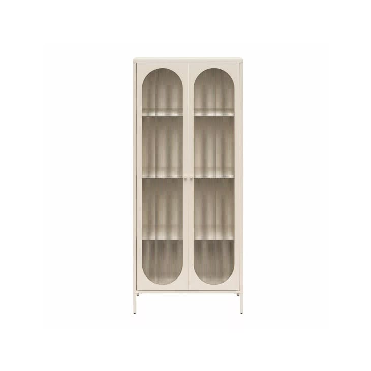 Luna Tall 2 Door Accent Cabinet with Fluted Glass - Mr. Kate at Target