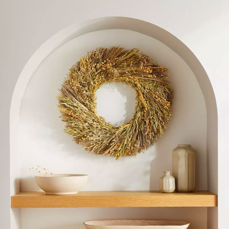 21" Preserved Grass & Lino Wreath - Hearth & Hand at Target