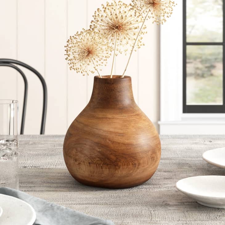 Mylo Solid Wood Table Vase at Wayfair
