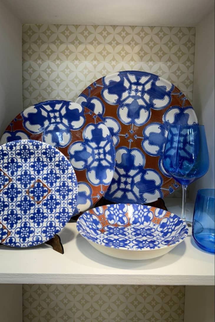 Tile-inspired patterns on plates at the 2024 Ambiente Trade show in Frankfurt, Germany