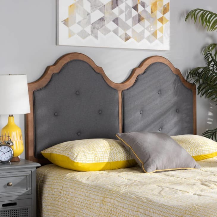 Falk Vintage Classic Fabric and Wood Arched Headboard in Grey at Bed Bath & Beyond