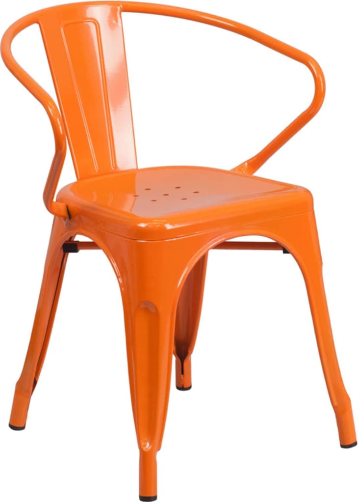 Product Image: Flash Furniture Commercial Grade Orange Metal Indoor-Outdoor Chair with Arms