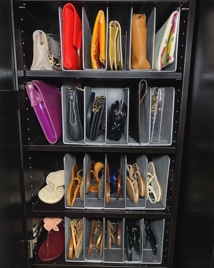 Organising handbags in discount wardrobe