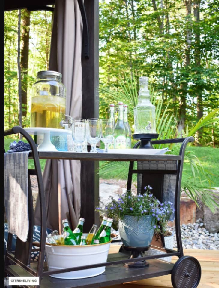 Cb2 outdoor outlet bar cart