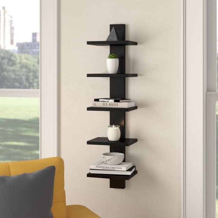 narrow wall mounted bookshelf